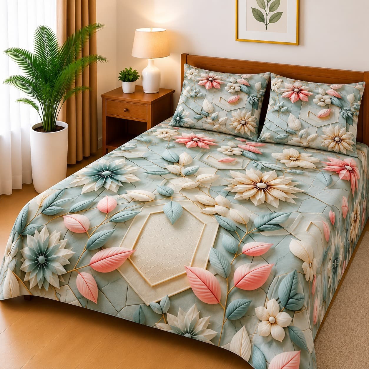 3-Piece 3D Digital Bedsheet Set - Design 53