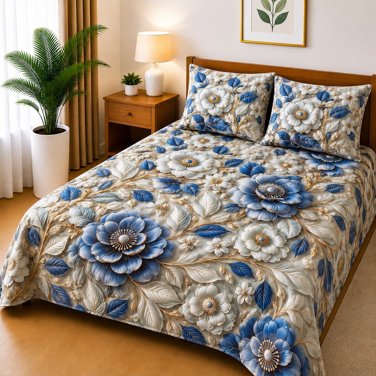 3-Piece 3D Digital Bedsheet Set - Design 54