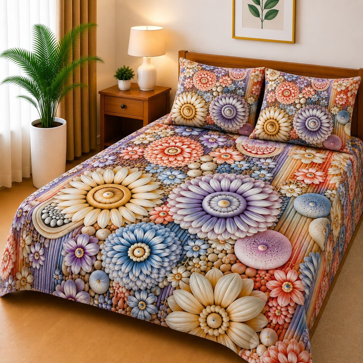 3-Piece 3D Digital Bedsheet Set - Design 55
