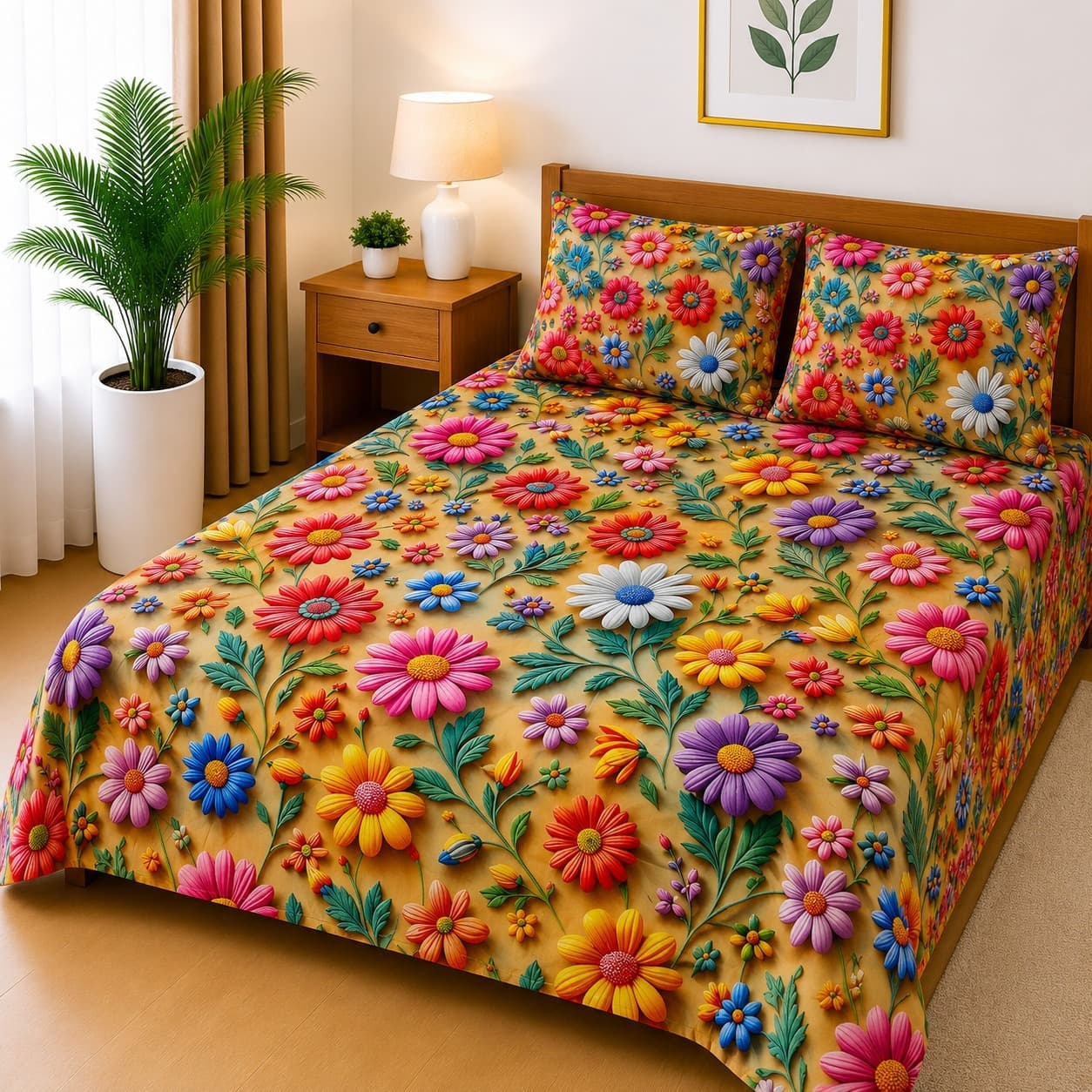 3-Piece 3D Digital Bedsheet Set - Design 58