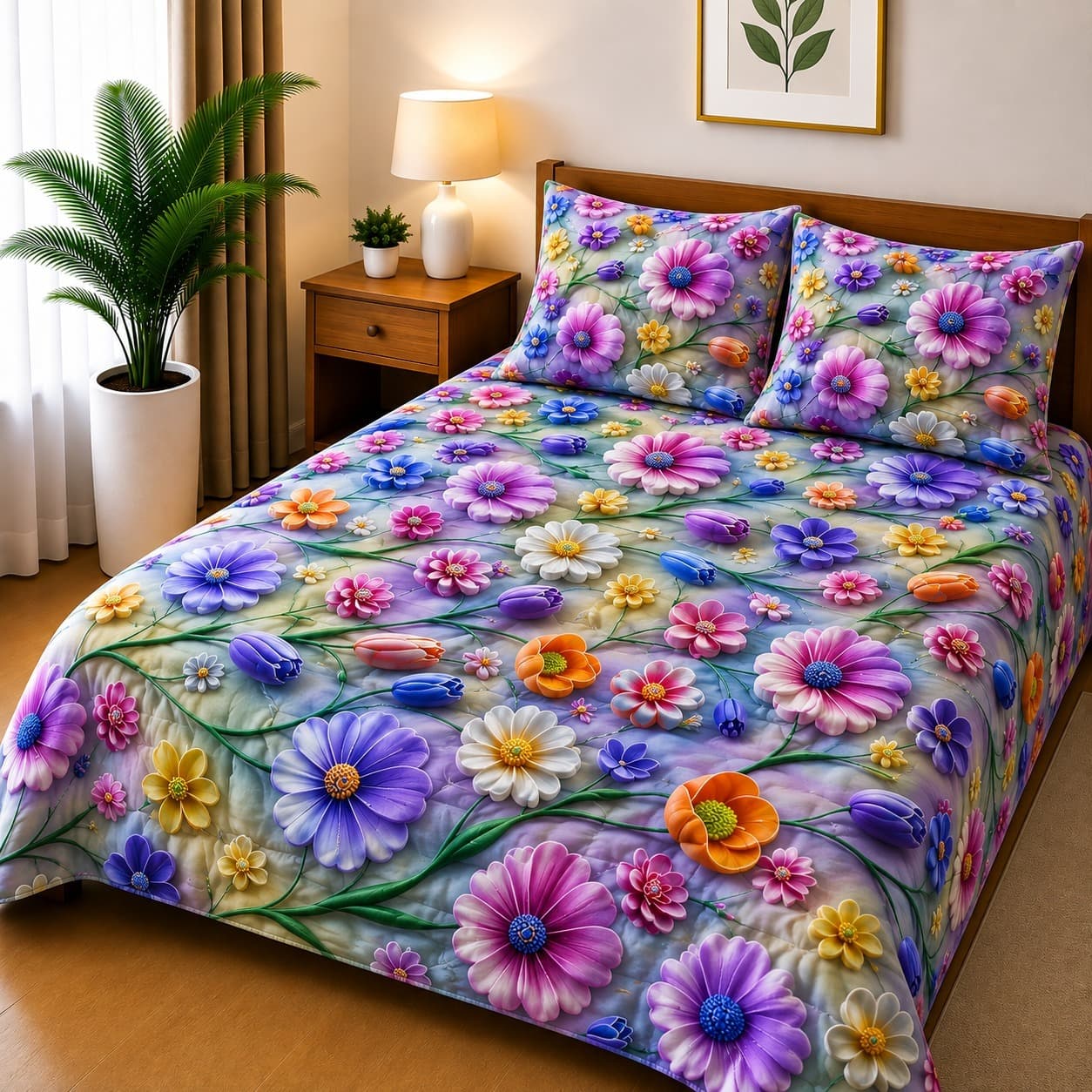 3-Piece 3D Digital Bedsheet Set - Design 59